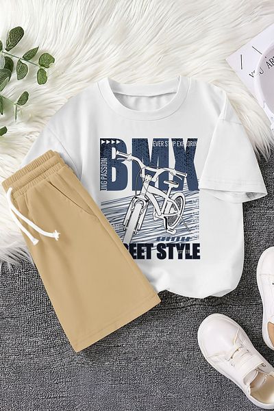 MYADA Set de 2 piese pentru copii cu imprimeu pentru biciclete Bmx Street Style New Season 22485