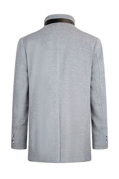 Hatemoğlu Gray Slim Fit Judge Collar Wool Basic Overcoat