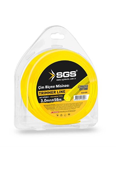 BİTERSE Çim Tırpan Ot Biçme Misinası Altıgen Sarı 3mm 56 Metre SGS4309