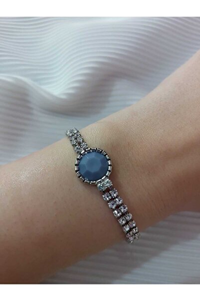 Avcıoğlu Aksesuar اسوارة نسائية حجر واحد موديل دائري حجر كريستال زركون اسوارة...