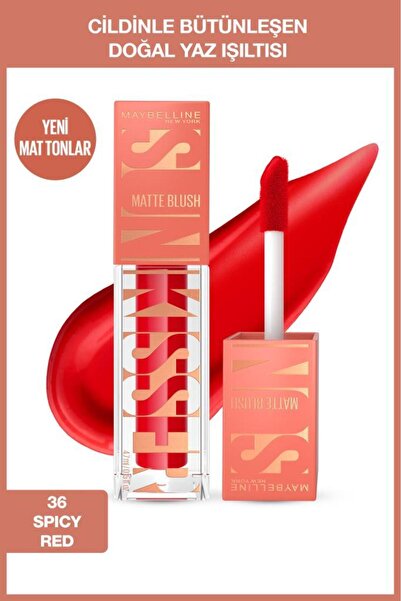 Maybelline New York Sunkisser Hazy Matte Likit Allık - 36 Spicy Red