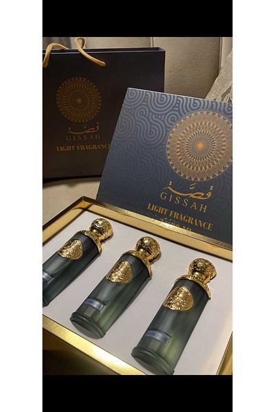 GISSAH بكج عطور قصه الجديد سلفر مكونه من 3 قطع او دي بارفيوم 3*90مل
