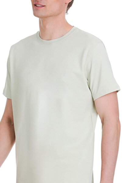 Hatemoğlu Green Regular Fit Crew Neck Cotton T-Shirt