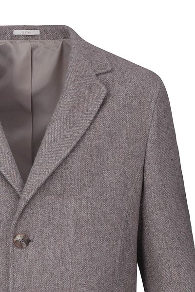 Hatemoğlu Brown Slim Fit Jacket Collar Woolen Cashmere Overcoat