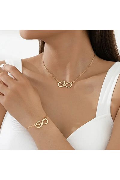Ayzen Infinity & Love Necklace Bracelet