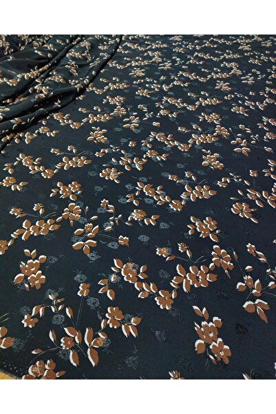 Kumaş Parça Жакардов сатен вискоза черно-кафяв цвят, 160 см