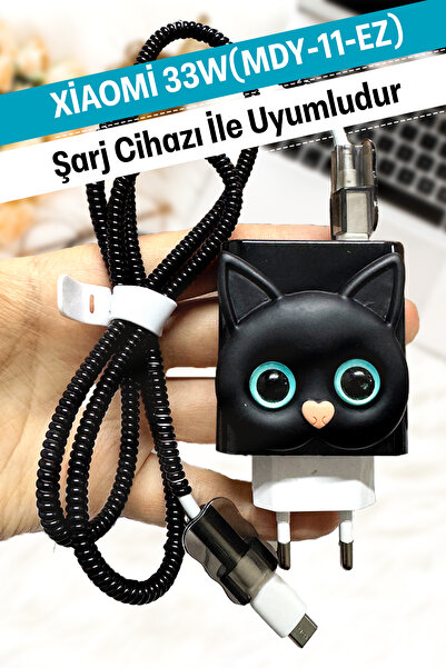 WANNA PROTECT Xiaomi 33w Uyumlu Ayıcık Şarj Başlığı Adaptörü Koruma Redmi Kab...