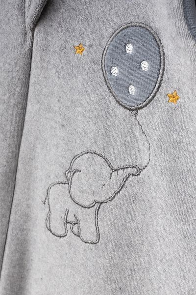 Bebitof Cute Balloon Elephant Patterned Cotton Velvet Jumpsuit