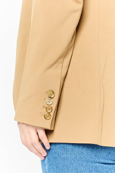 Michael Kors Women Fitted Long Sleeve One Button Blazer, Brown