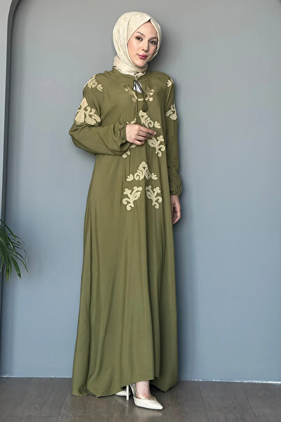 SaklıButik Hürrem Motif Nakışlı Elbise SK-8440