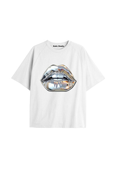 Kalic Studio Tricou unisex Bay Grillz cu model alb, pentru vară