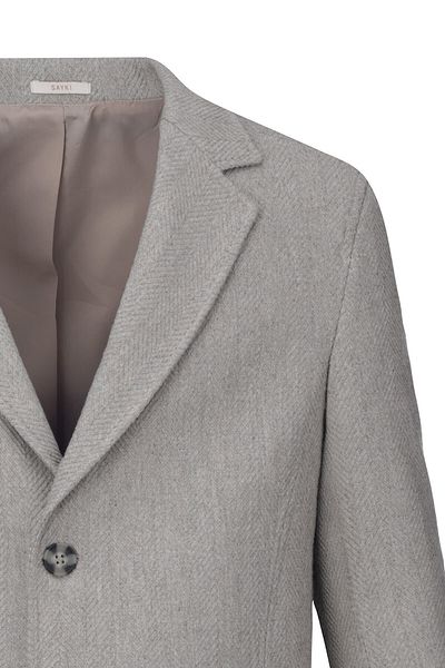 Hatemoğlu Μπεζ Slim Fit Παλτό Πέτο Μάλλινο Κασμίρ Παλτό