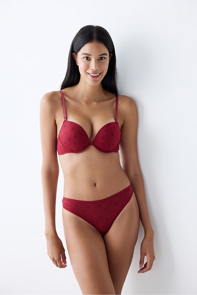 Penti Sutien Roșu Claret Super Push Up Essentials