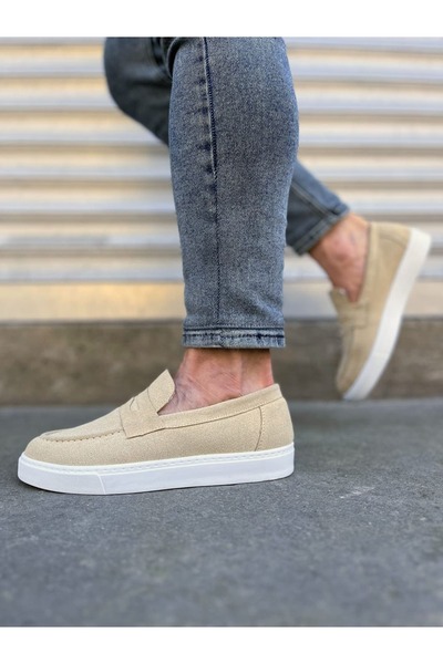Zerenyus JY180 Estilo X Laceless Suede Ανδρικά καθημερινά αθλητικά κλασικά παπούτσια - κρέμα