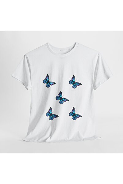 LADİJİTAL BASKI ÇÖZÜMLERİ Leptiri Štampano Beli T-shirt