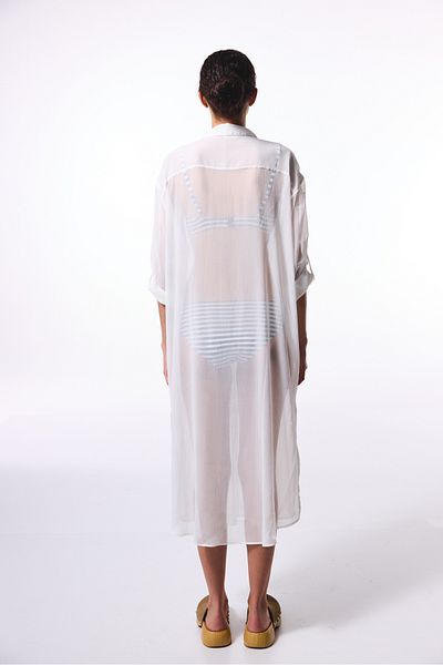 Penti Off-White Iyos Chiffon Langes Hemd