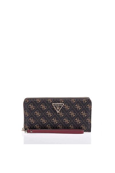 Guess Портфейл Laurel Slg Check Organizer за жени, кафяв, Swqe8500163-bnl