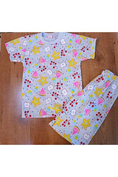 Terry Patterned Girls Shorts Pjs