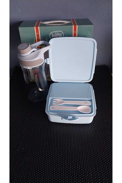 HeiN Hobby Life School Lunch Set Water Bottle and Patterned Lunch Box