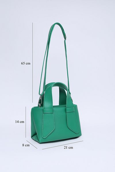 SHAKA Verde iarbă SHK60 din piele artificială geantă de umăr încrucișată cu un singur compartiment cu mâner dublu L:14 E:21 L:8 cm