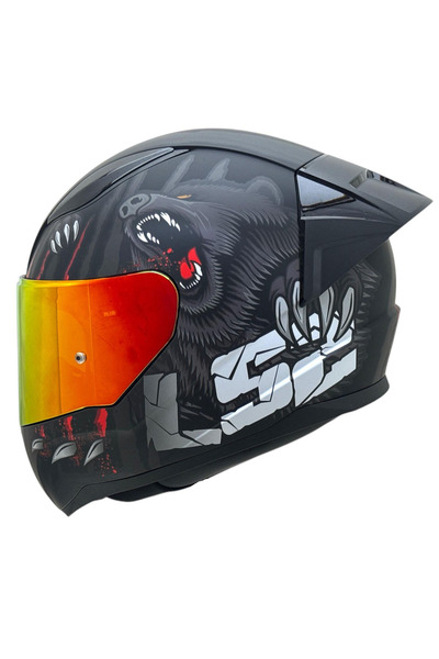 LS2 RAPID 2 CLAWN MAT SİYAH-GRİ-KIRMIZI KASK FULL SET