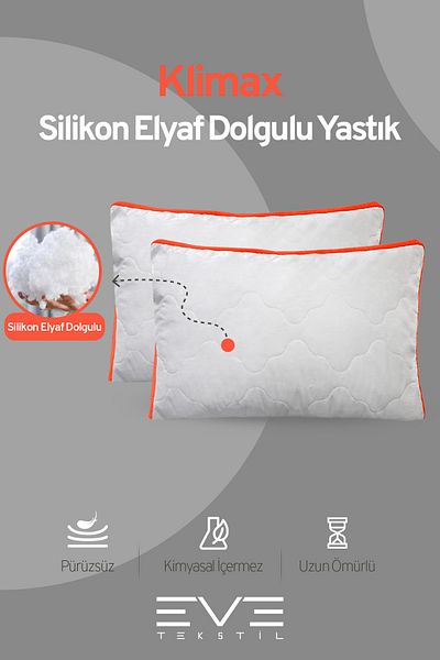 Eve Tekstil Orange Series 6 Bucuri Klimax Perna cu fermoar Silicon Antialergic Nano 50x70cm
