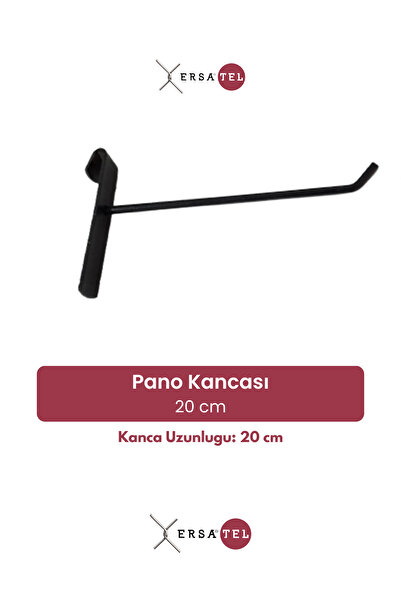 ERSA TEL Tel Pano Kancası Siyah 4 Adet 20 Cm Tel Pano Ve Stant Kancası