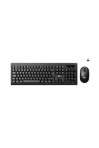 Lecoo KW210 Kablosuz Türkçe Q Ergonomik Klavye & Mouse Seti Siyah