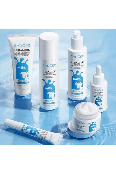 SADOER 6 Pieces Gift Box Set Ceramide Whitening Moisturizing Organic Pure Milk Nourish Beauty Skin