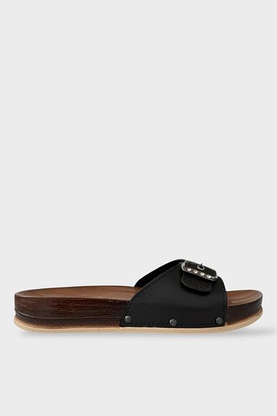 Liger Women's Stylish Orthopedic Slippers Single Band Black Summer Upper Slippers