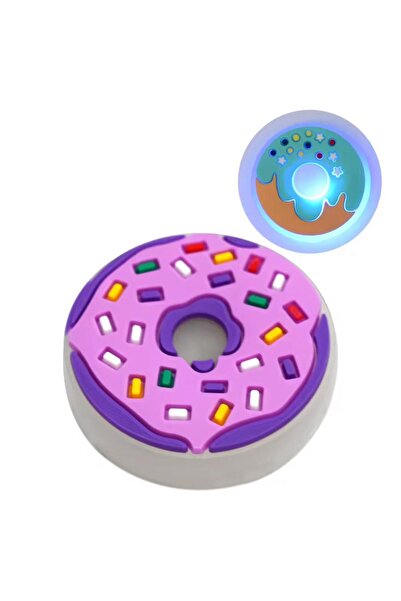 OZN AKSESUAR Ledli Yanıp Sönen Donut Terlik Süsü Üç Boyutlu/Işıklı 3d Charm/j...