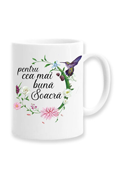 OEM Cană albă personalizată „Pentru cea mai bună soacră”, Inovatix®. 330ml