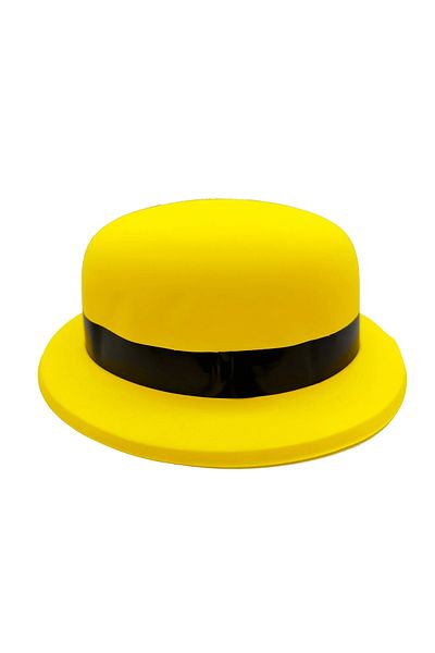 Lisinya Πλαστικό καπέλο πάρτι Neon Party Yellow Color Bowler