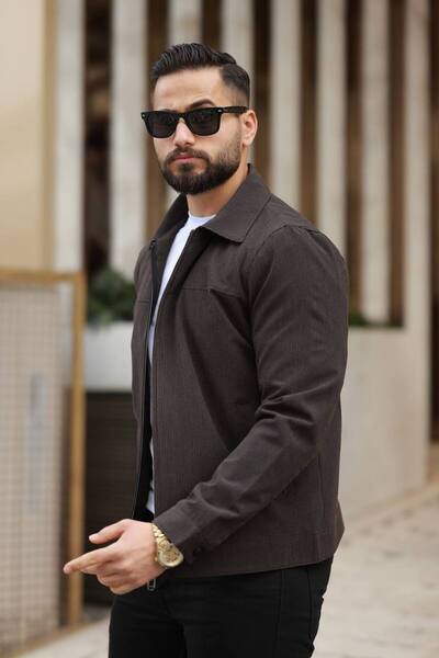 BASEL.CO GOFRE KUMAŞ KIRIŞMAZ OLD MONEY MEVSİMLİK POLO YAKALI ASTARLI CEKET