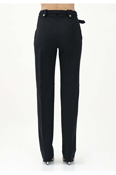 Versace Women's Cotton Regular Leg Pocket Black Trousers 78Haa111N0356-899