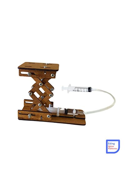 Fapatech Hidrolik Asansör Sıvı Basınç Pascal Kanunu STEM Sıvı Basıncı Fen Deney Seti - Kendin Yap Kit