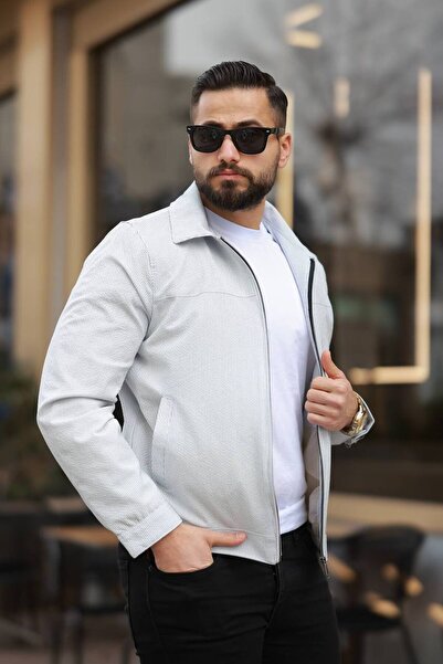 BASEL.CO Fine Striped Wrinkle-Free Seersucker Fabric Seasonal Jacket