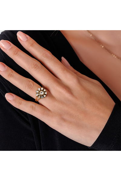 Atelier LEO Handmade Jewellery GÜL BAKIR EL YAPIMI KRİSTAL TAŞLI KARARMA YAPMAZ KADIN YÜZÜK ÖZEL KUTULU