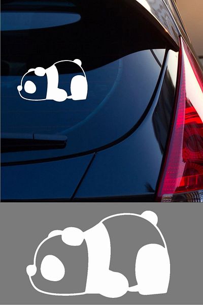 MIGNATIS Autocolant oficial pentru parbriz auto Tired Panda - Decal pentru computere, camioane, motociclete