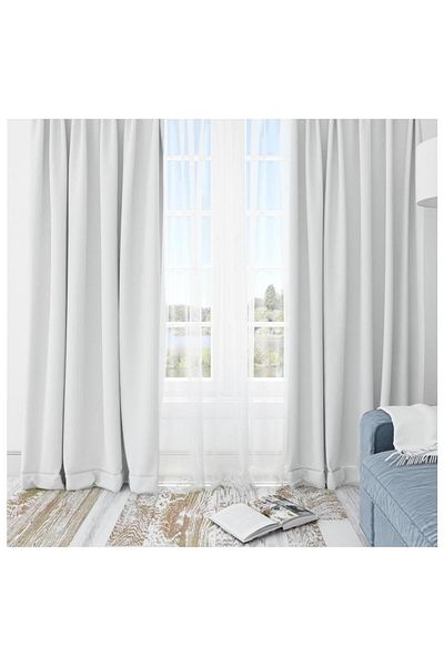 Demirhan Perde Natural Cotton Linen Buldan Handwork Plain Linen Bohemian Sunshade Curtain