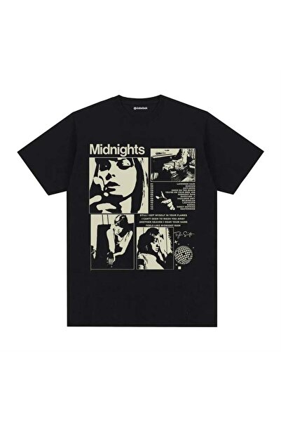 BALİNA Tricou negru Taylor Swift - Midnights (unisex).