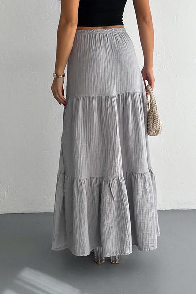 İstangül Butik Muslin Fabric Comfortable Maxi Length Skirt