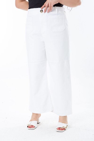 Şans Large Size 4 Pockets Wide Leg Jeans - 65n38252