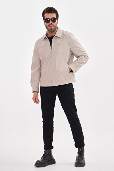 Metins Leather Erkek Fit Astarlı Baharlık Bej 8719Natural