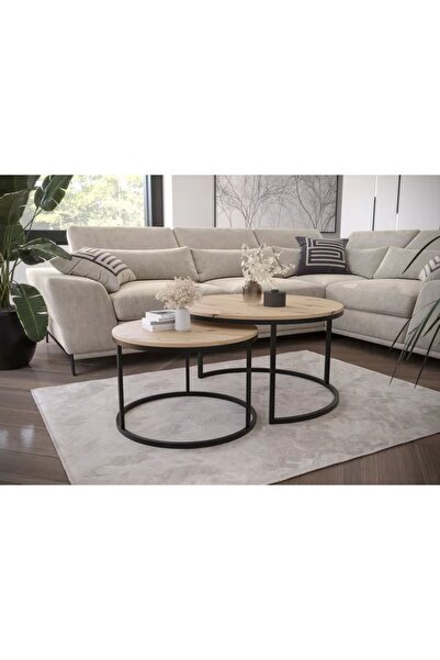 EDMONDA EV AKSESUAR EDMONDA SİYAH METAL İKİLİ ORTA SEHPA