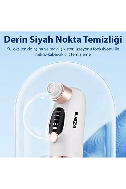 EZERE Su Hazneli Şarjlı Vakumlu Siyah Nokta Temizleme cihazı BEYAZ