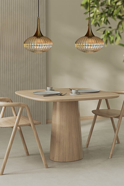 Bamyum Elegant Cam Bal Rengi İkili Avize Eskitme Külah Başlık Sarkıt Lamba Restoran Salon Aydınlatma