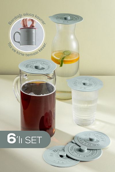 Vienev Blue 6 Pieces Silicone Heat Protective Cup Cover
