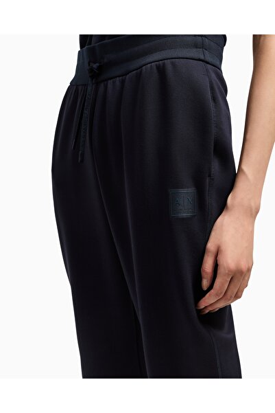 Armani Exchange Women's Regular Fit Elastic Waist and Legs Textured Ax Logo Navy Blue Sweatpants Xw 000507 Af12819-U