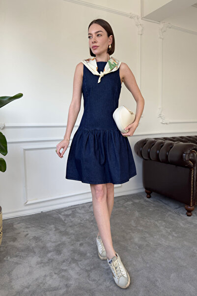 MAGARDE فستان جينز أزرق قصير